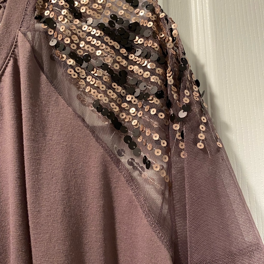 Cato Sequin Embellished Mauve Top - Picture 5 of 6